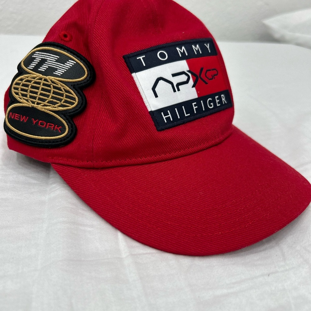 Tommy Hilfiger Red Cap with Gold Embroidery